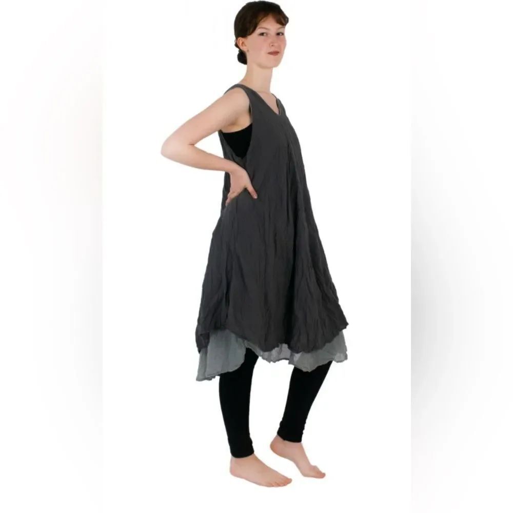 2 Layer Cotton Dress Gray S/M
